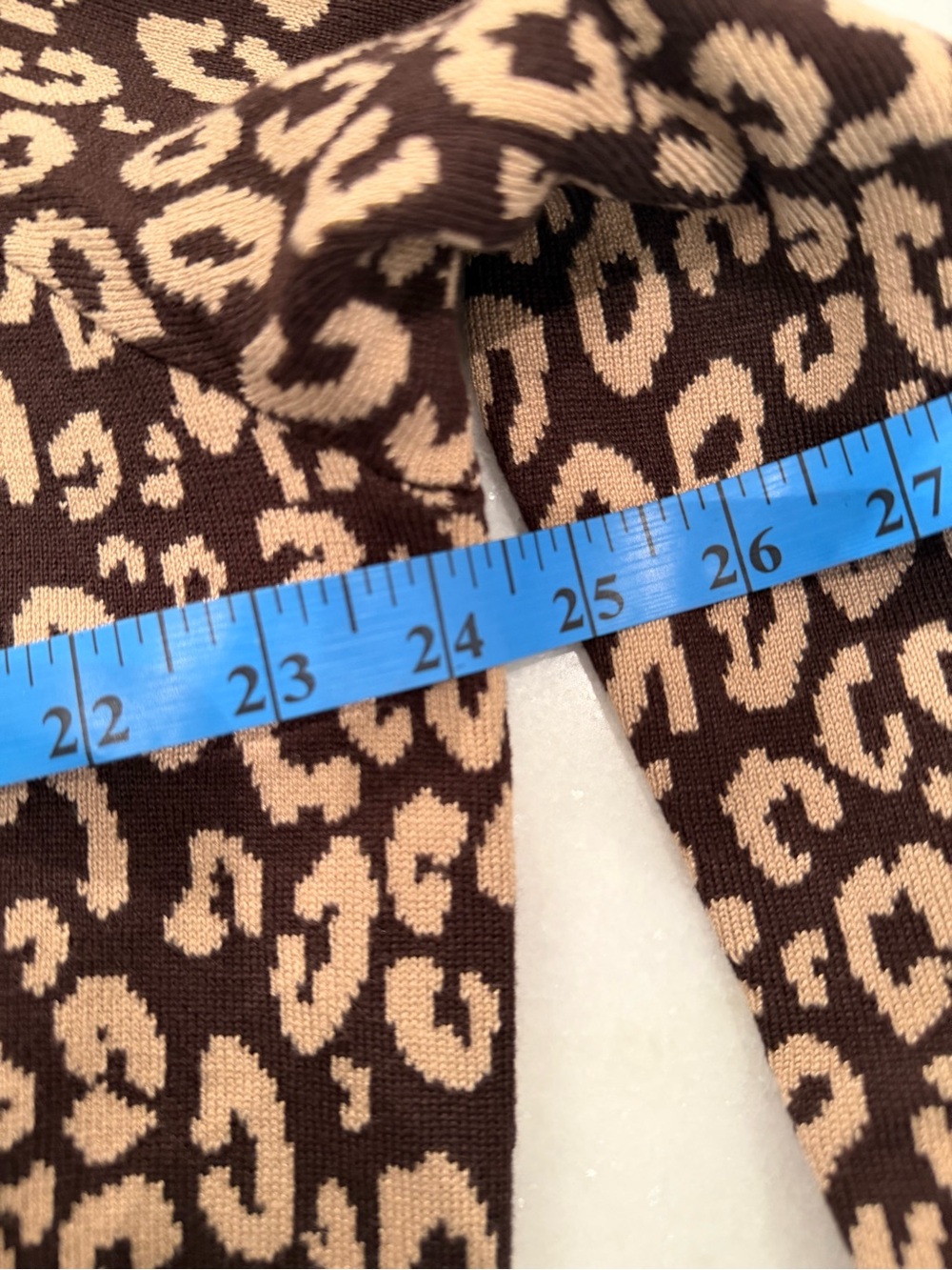 Cable & Gauge Leopard Print Open-Front Cardigan - Brown & Cream - Picture 6 of 9